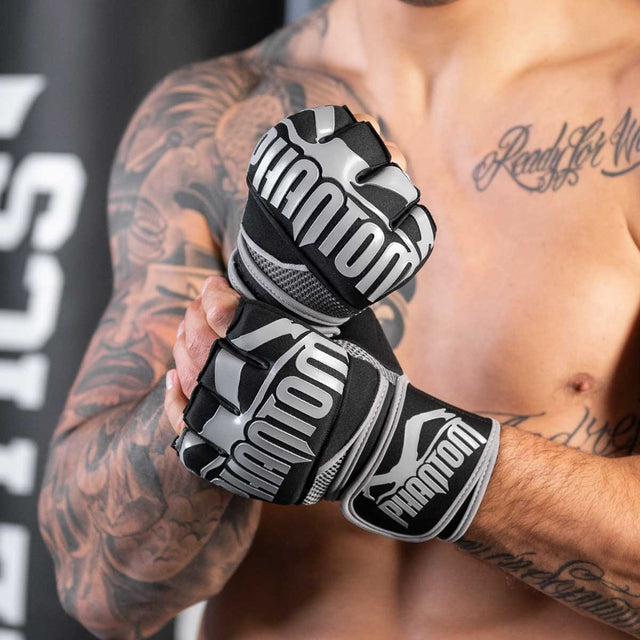 Vendas de boxeo Phantom Athletics Impact Neopreen Gel – Negro/Gris