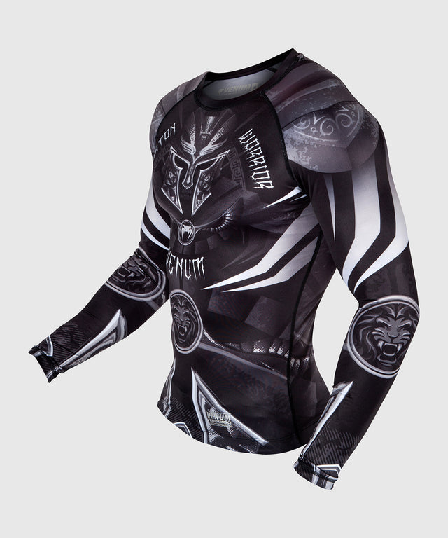 Venum Rashguard Gladiator 3.0 Lange Mouwen - Zwart/Grijs/Wit