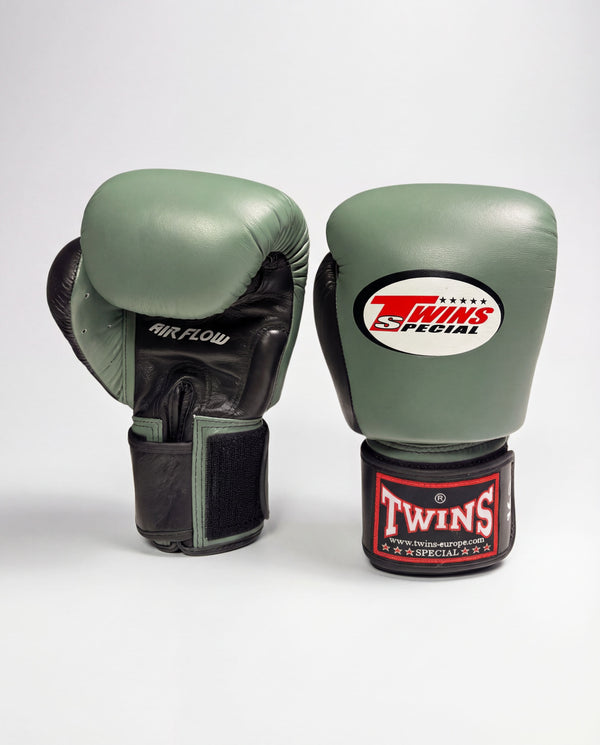 Boxerské rukavice Twins BGVL3 Air – Olivově zelené/Černé