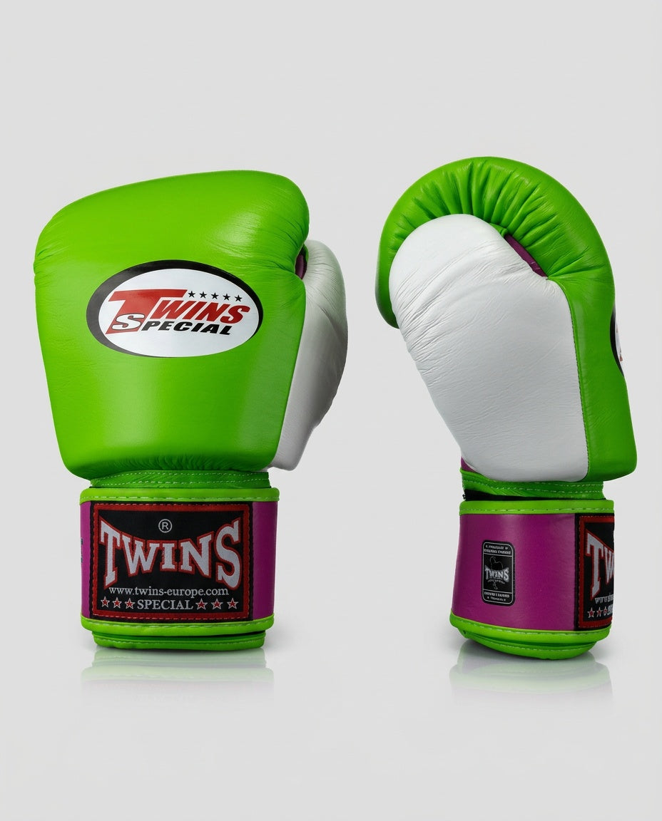 Luvas de boxe Twins BGVL3 – Verde/Rosa/Branco
