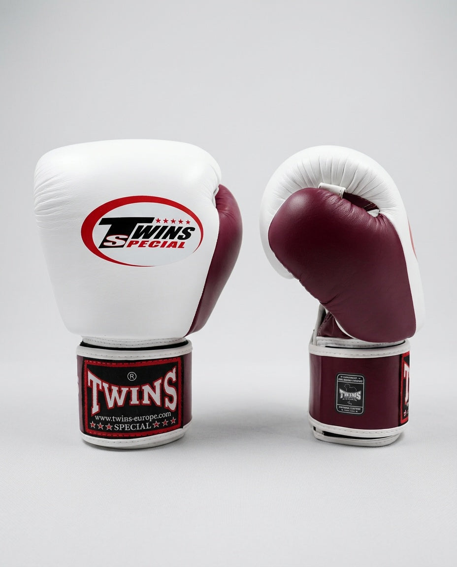 Boxerské rukavice Twins BGVL3 – Bílé/Bordeaux
