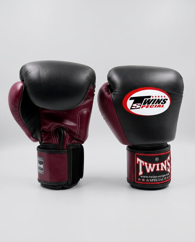 Mănuși de box Twins BGVL3 – Negru/Roșu Bordeaux