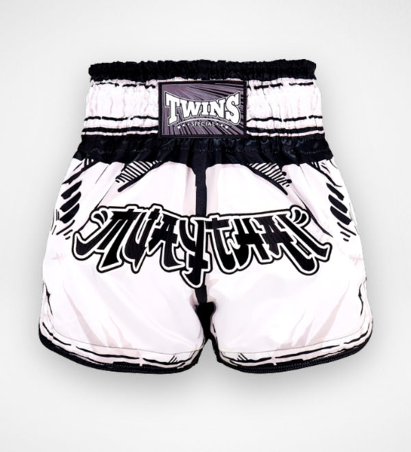 Twins Muay Thai Shorts TTBL Comic - Wit/Zwart