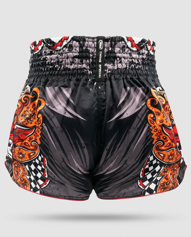 Muay Thai trenky Twins TTBL Barong – Černé/Červené/Oranžové
