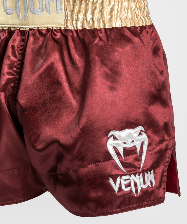 Venum Kickboks Broekje Classic 2.0 - Bordeaux Rood/Goud/Wit