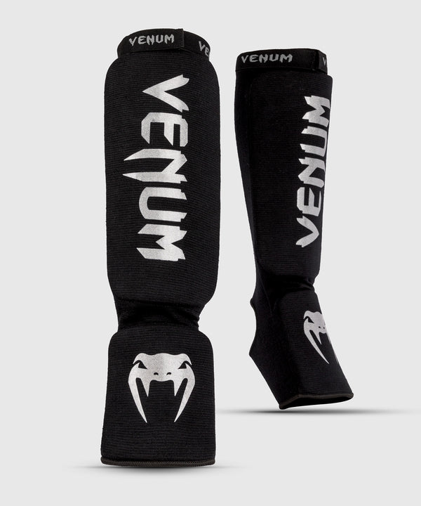 Espinilleras Venum Kontact – Negro/Plata