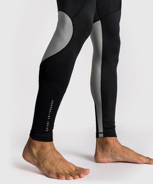Spats de compressão Venum Adrenaline – Preto/Cinzento Prateado