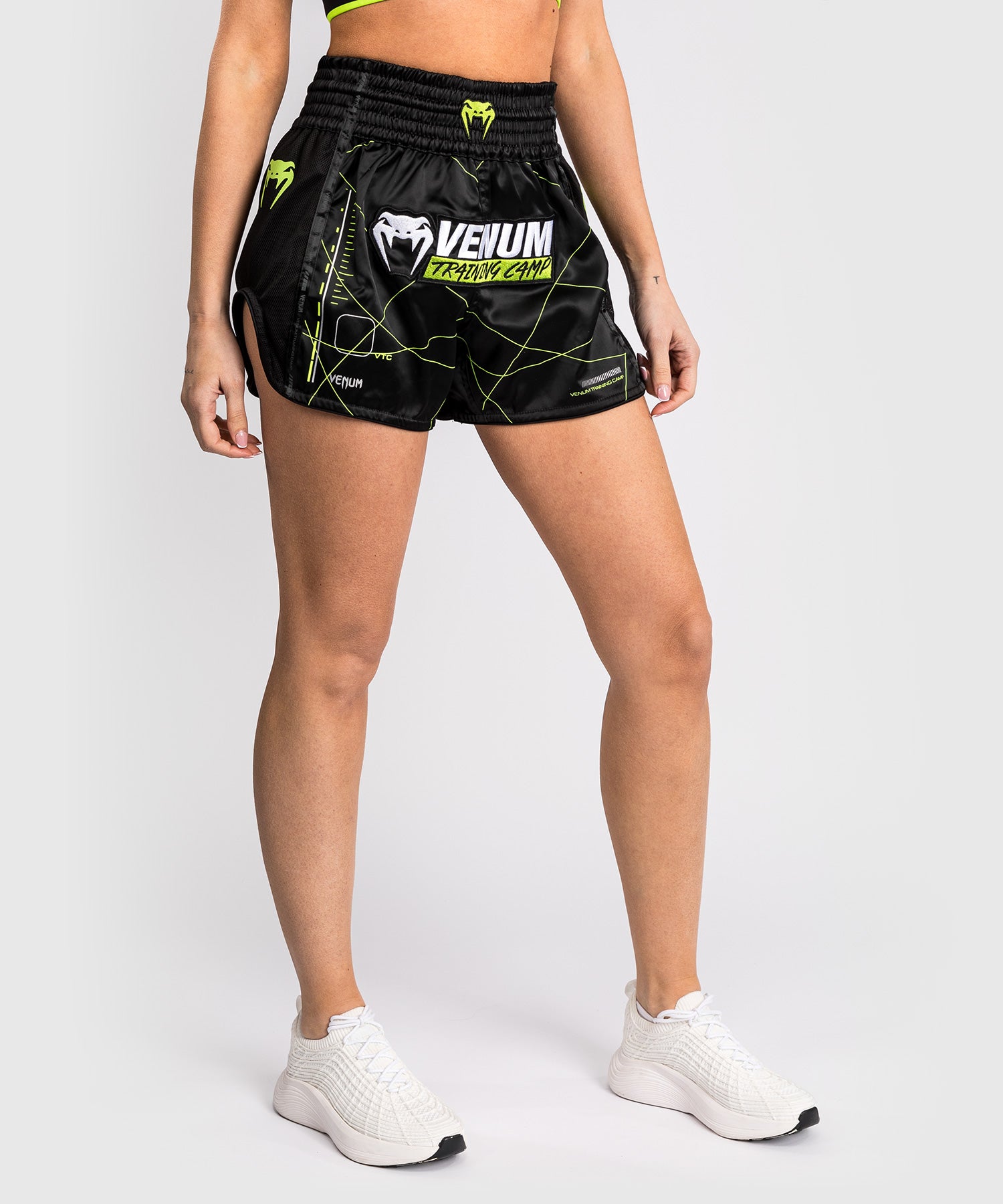 Pantaloncini Muay Thai Venum Training Camp 4.0 – Nero/Verde Neon