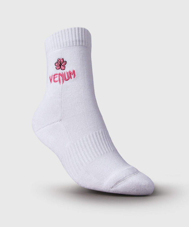 Meias Venum Crew Vector Mulher – Branco/Rosa