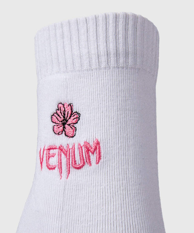 Meias Venum Crew Vector Mulher – Branco/Rosa