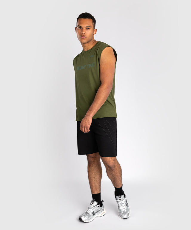T-shirt sem mangas Venum Muay Thai – Verde militar