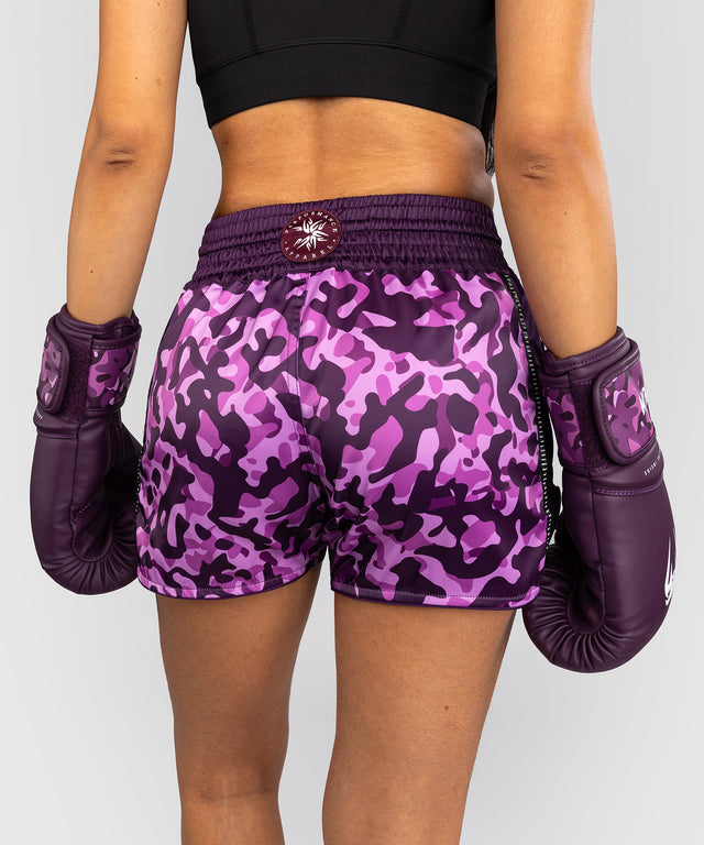 Spodenki Muay Thai Venum Iris – Fioletowe/Camo Różowe