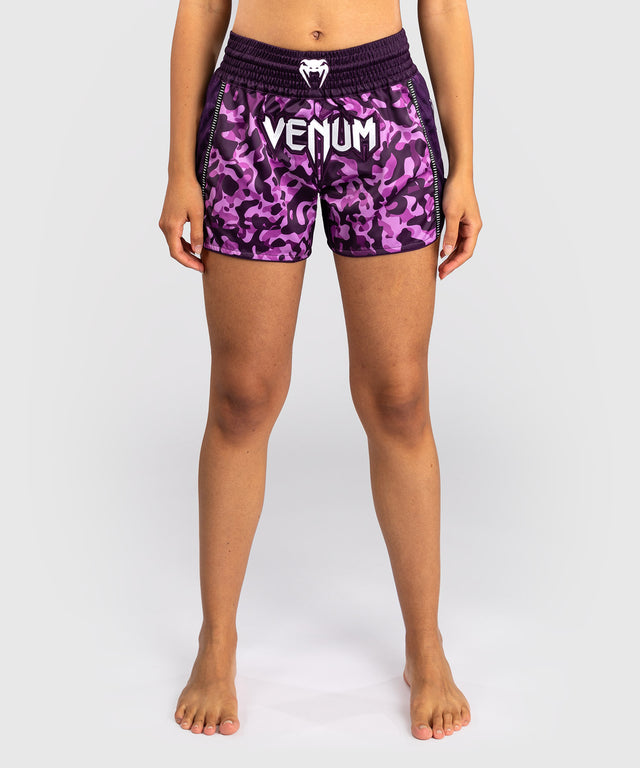 Spodenki Muay Thai Venum Iris – Fioletowe/Camo Różowe