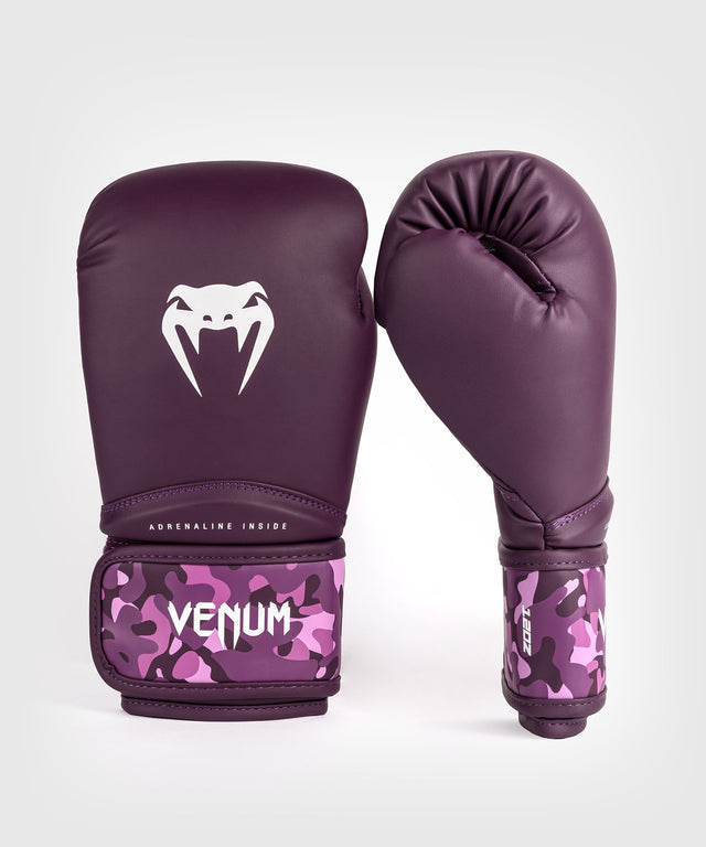 Guantes de boxeo Venum Iris – Púrpura/Camuflaje Rosa