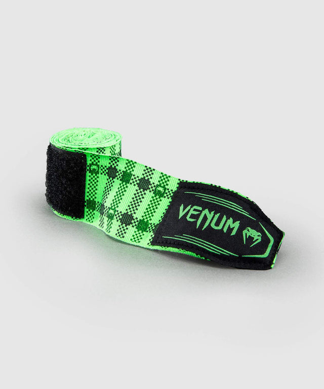 Ligaduras de boxe Venum Tartan – Verde Neon