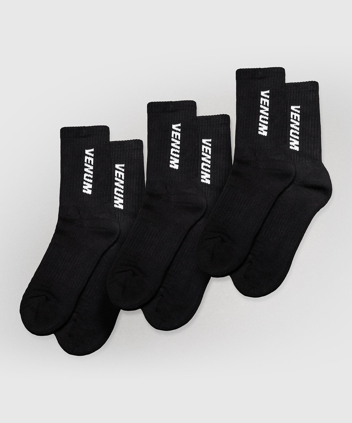 Venum Essential Crew Socks - Black - 3 Pack