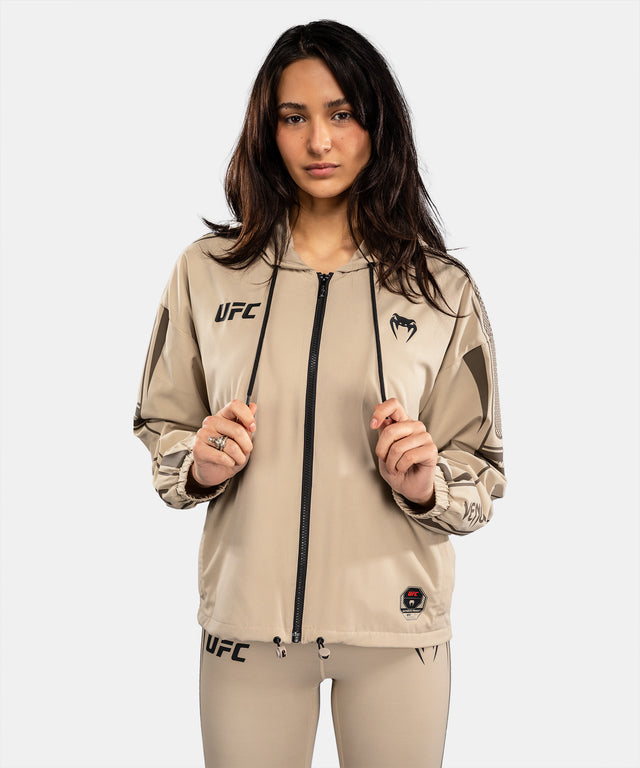 Felpa con zip UFC Venum Unity da donna – Sabbia
