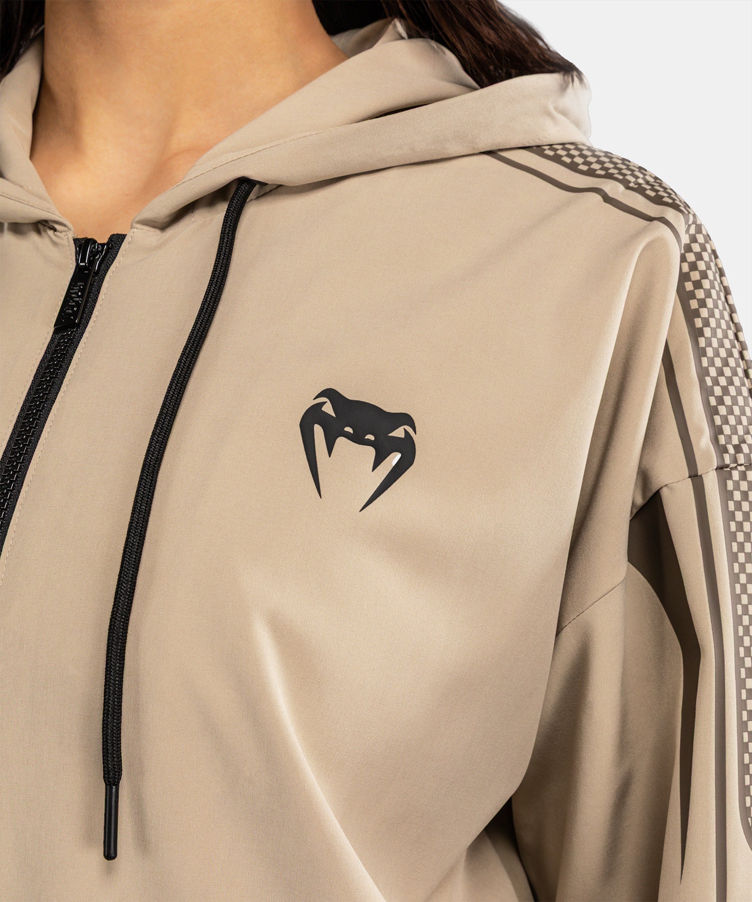 Felpa con zip UFC Venum Unity da donna – Sabbia