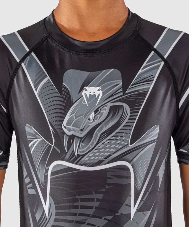 Dětský rashguard Venum Crimson Viper 2.0 – krátké rukávy – Černá/šedá