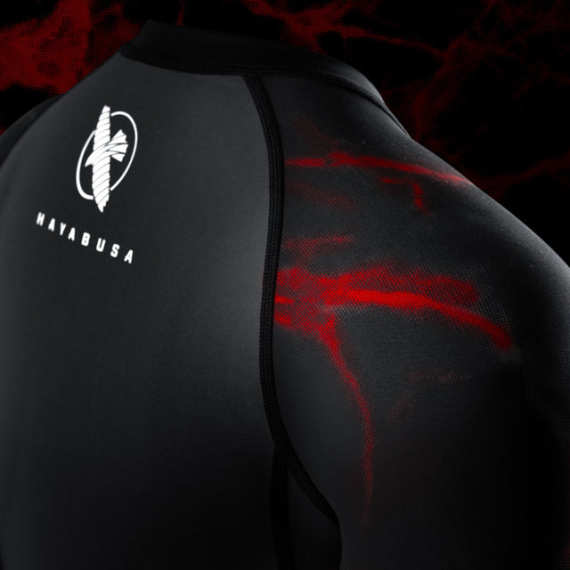 Rashguard de BJJ Hayabusa x UFC Manga Corta Mujer – Negro/Rojo