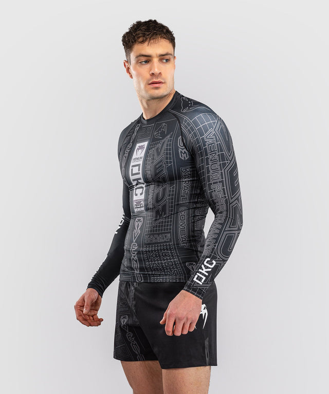 Venum Rashguard Karate Combat Lange Mouwen - Zwart/Grijs