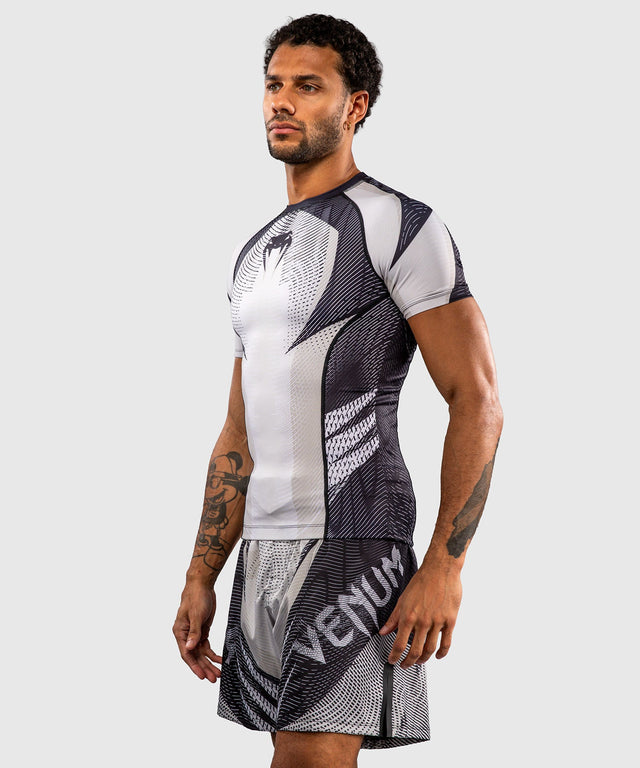 Rashguard Venum Galactic 3.0 Manches courtes – Blanc cassé/Noir