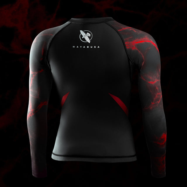 Hayabusa x UFC Rashguard BJJ Manches Longues Femme – Noir/Rouge
