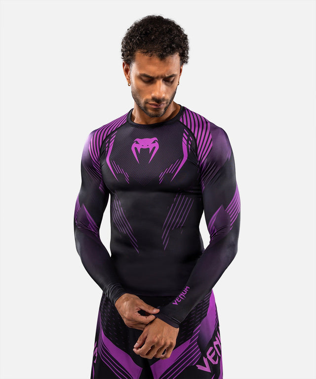 Venum Rashguard No-Gi 6.0 Lange Ärmel – Schwarz/Lila