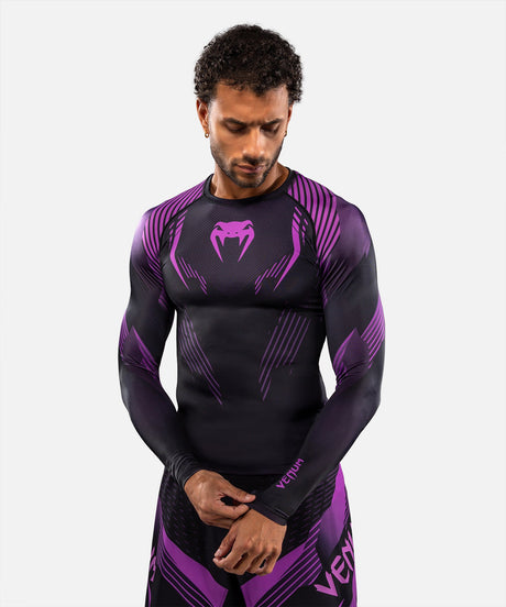 Rashguard Venum No-Gi 6.0 s dlouhými rukávy – Černá/Fialová