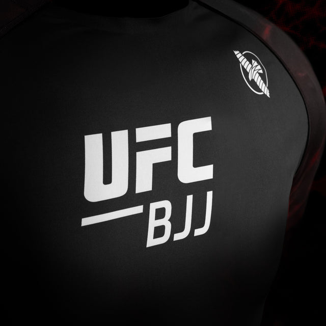 Rashguard Hayabusa x UFC BJJ Manches Courtes – Noir/Rouge