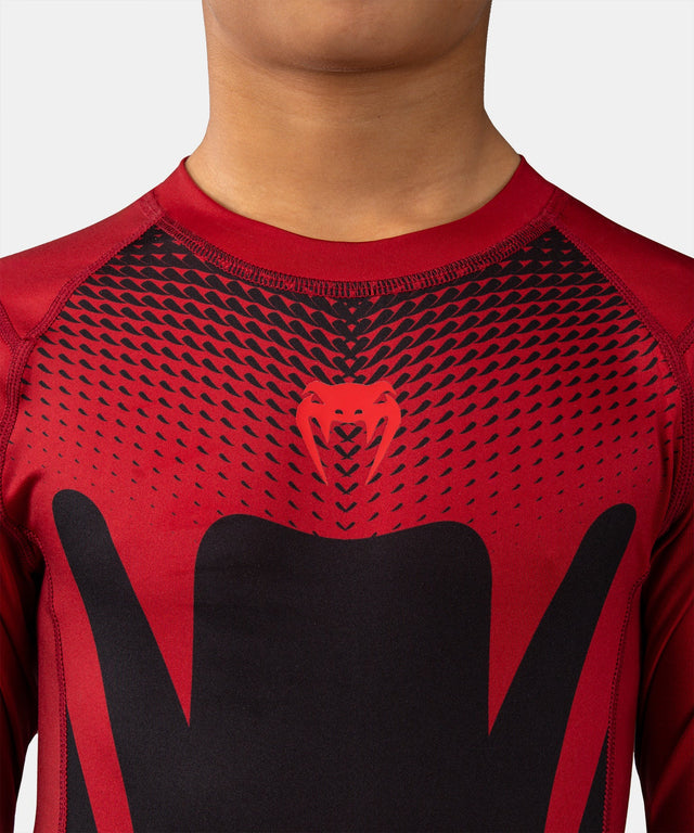 Venum Rashguard Attack Korta ärmar barn - Svart/Röd
