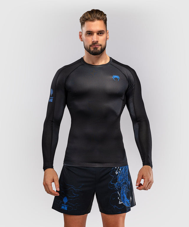 Venum Rashguard Thunder Dragon Lange Mouwen - Zwart/Koningsblauw