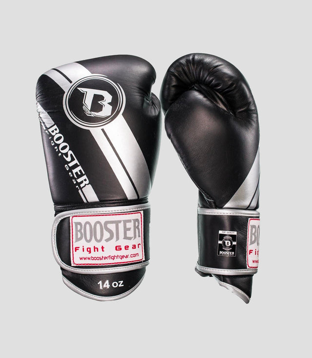 Gants de boxe Booster – Noir/Argent – Gants de boxe