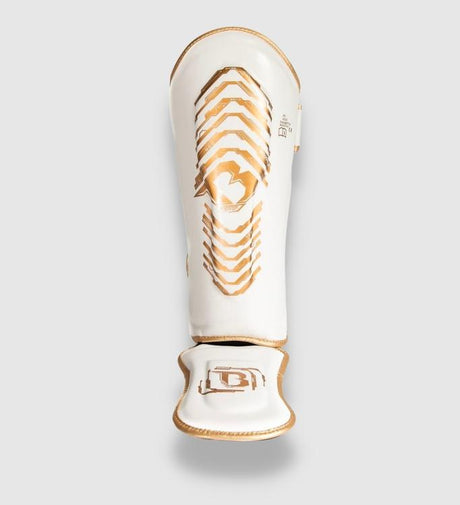 Ochraniacze na piszczele Booster Kickboks Elite V2 Kids – Białe/Złote – Ochraniacze na piszczele