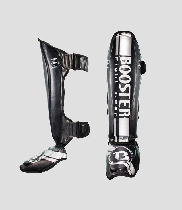 Tibiere Booster Kickboks V3 – Negru/Argintiu – Tibiere