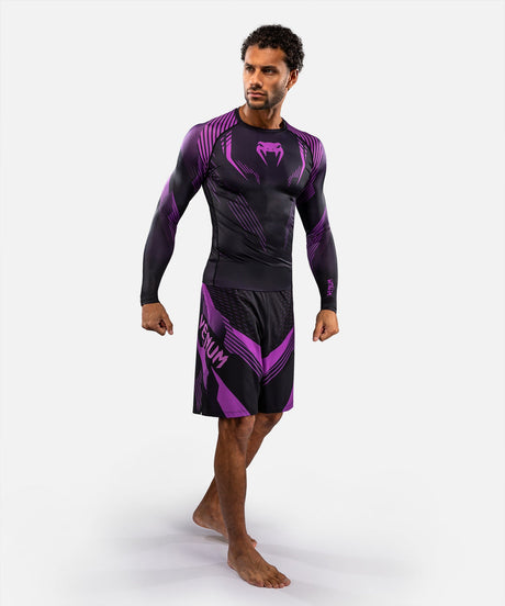 Rashguard Venum No-Gi 6.0 s dlouhými rukávy – Černá/Fialová
