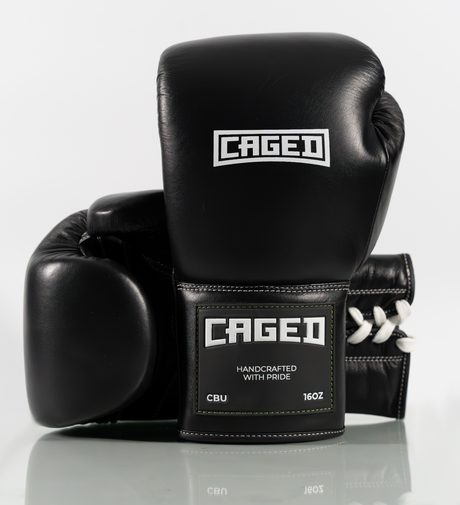 Guantes de boxeo Caged X Series con cordones – Negro/Blanco