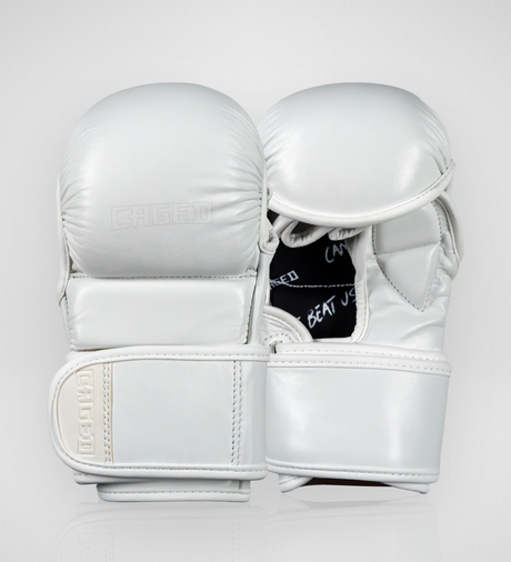 Caged MMA Sparring Gloves 'X Series' – White/White – MMA gloves