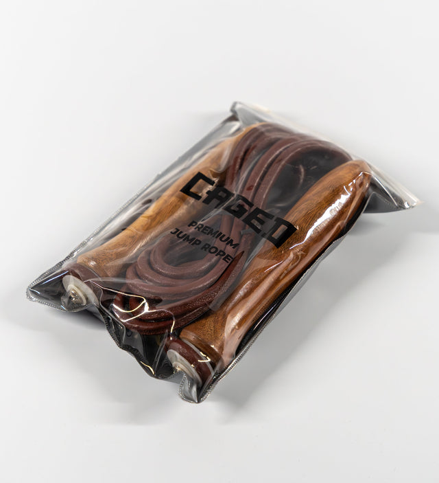 Caged Premium Springseile aus Leder – Braun – Springseile