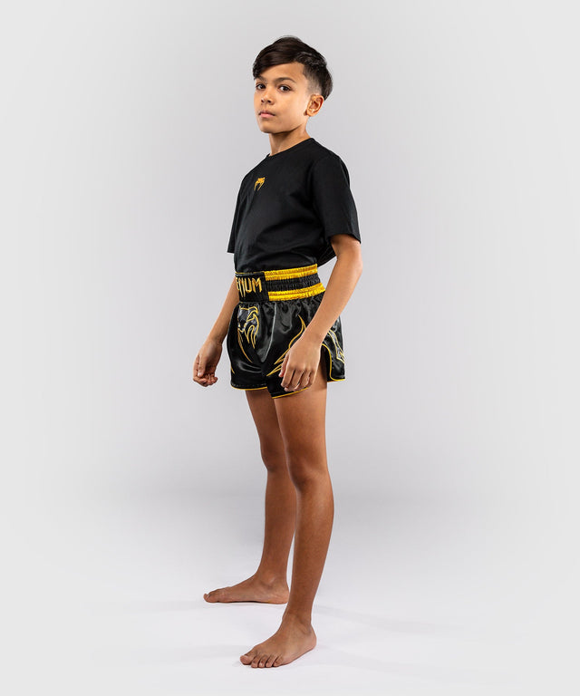 Pantaloncini Muay Thai Venum Bangkok Fury – Bambini Nero/Oro