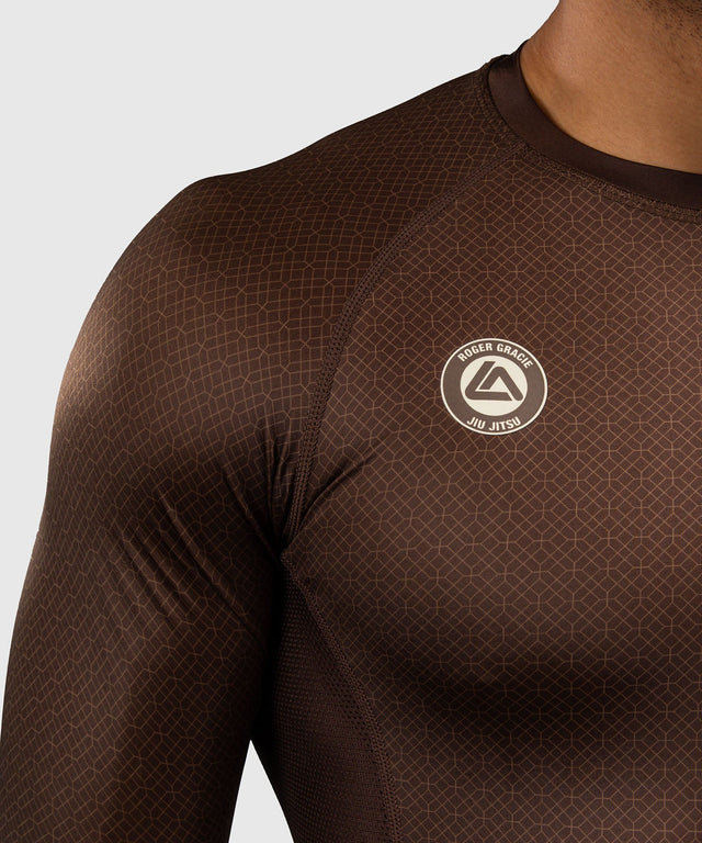 Rashguard Venum x Roger Gracie Academy Mangas largas - Marrón oscuro