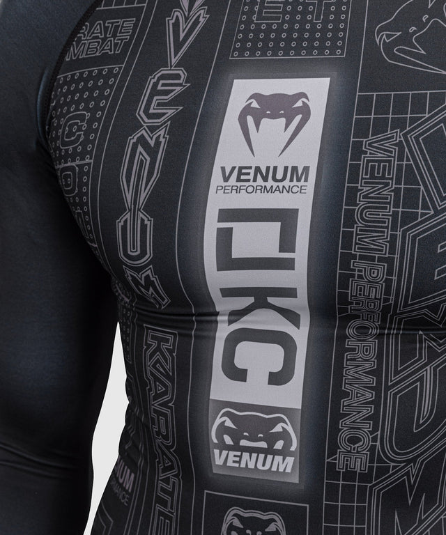 Venum Rashguard Karate Combat Lange Mouwen - Zwart/Grijs