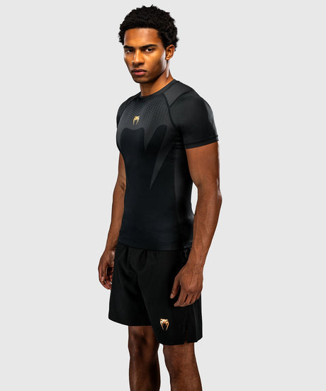 Venum Attack Rashguard Short Sleeves – Black/Gold