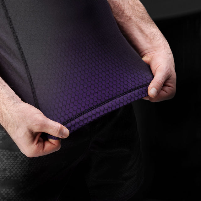 Rashguard Hayabusa Fusion Manga Curta – Preto/Roxo