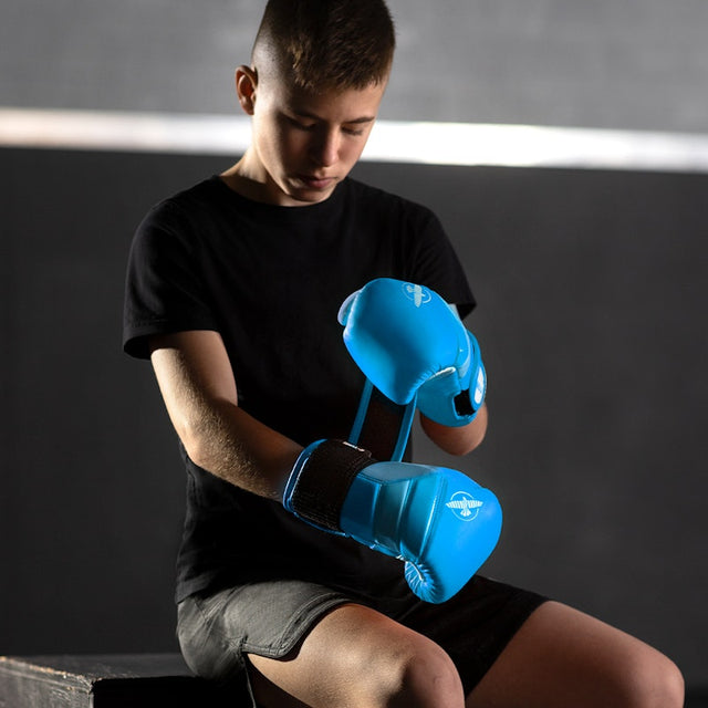 Mănuși de box Hayabusa T3 – Albastru Neon pentru copii