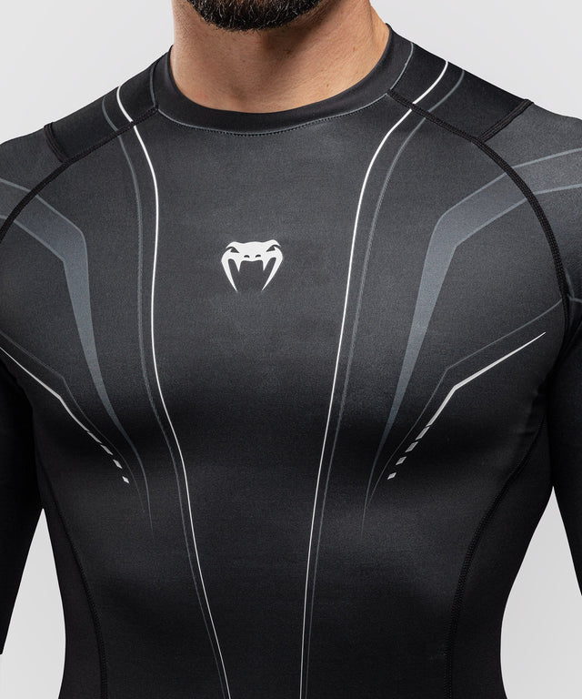 Rashguard Venum Streamline manches longues – Noir/Blanc
