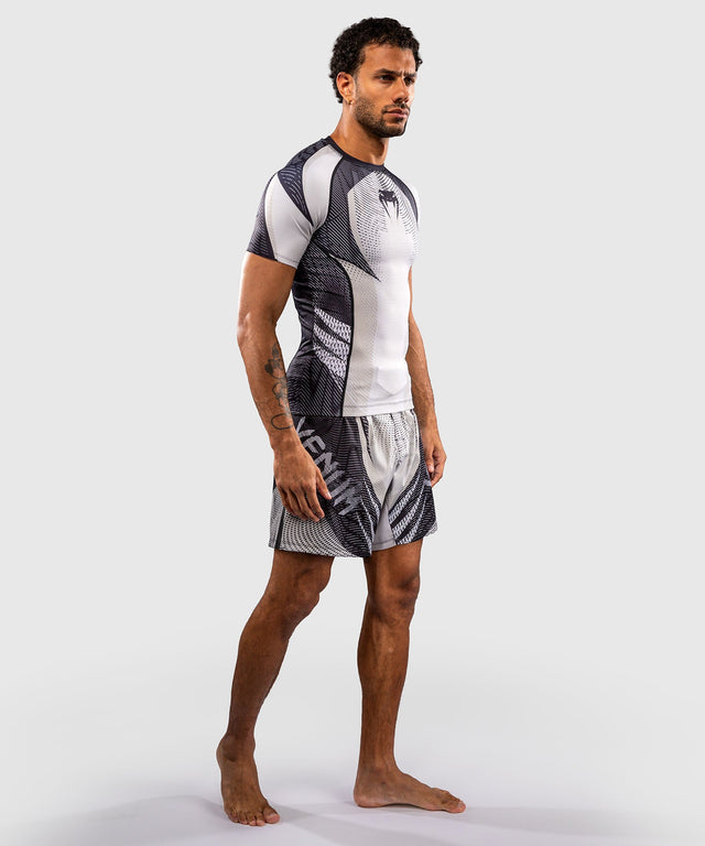 Rashguard Venum Galactic 3.0 Manches courtes – Blanc cassé/Noir