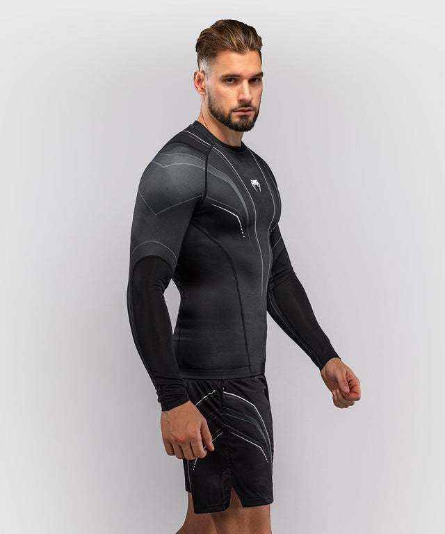 Rashguard Venum Streamline manches longues – Noir/Blanc