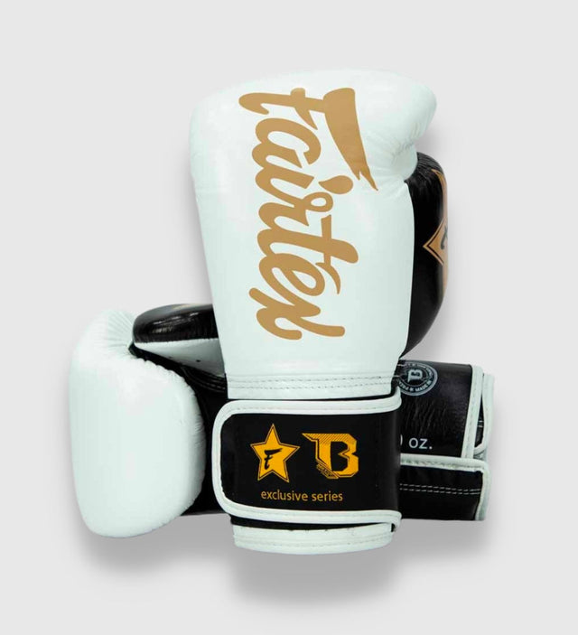 Guantoni da boxe Fairtex FXB V2 – Bianco/Nero/Oro