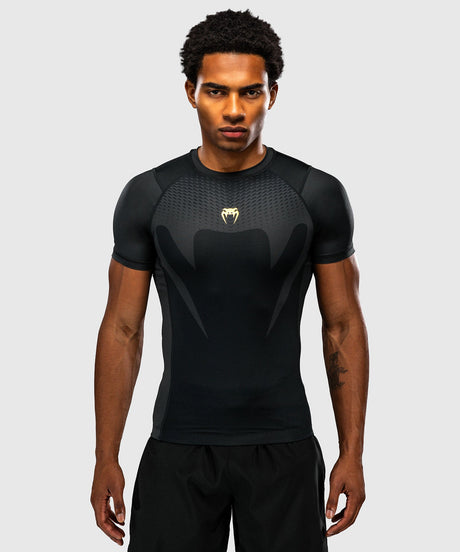 Venum Attack Rashguard Short Sleeves – Black/Gold